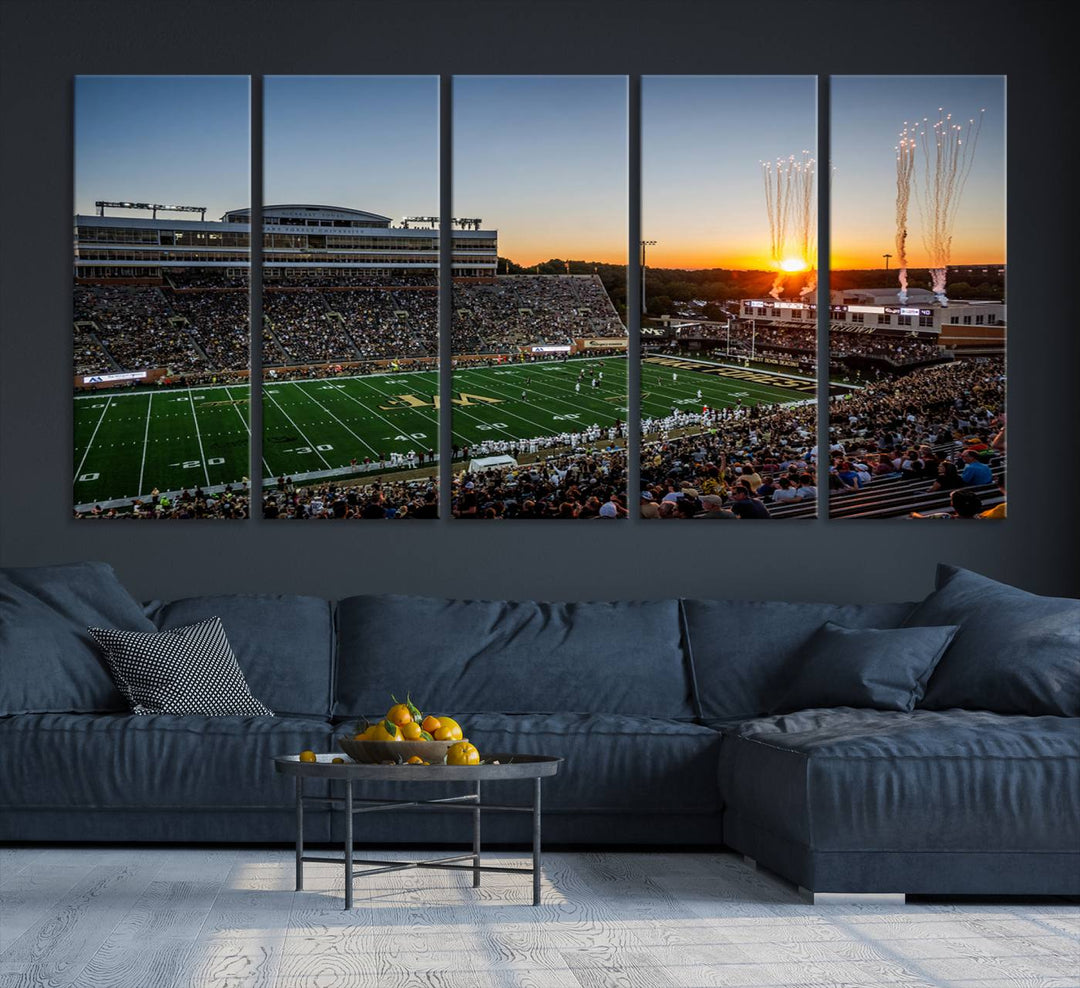 Demon Deacons Football Team Print - Winston-Salem Allegacy Federal Credit Union Stadium Wall Art Canvas Print