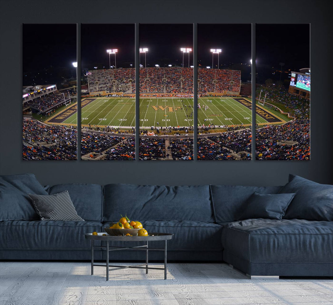 Demon Deacons Football Team Print - Winston-Salem Allegacy Federal Credit Union Stadium Wall Art Canvas Print