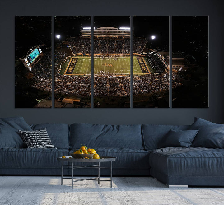 Wake Forest University Demon Deacons Football Team Print - Winston-Salem Allegacy Federal Credit Union Stadium Wall Art Canvas Print