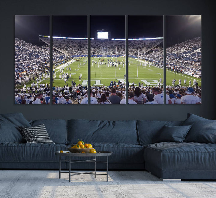 Brigham Young University Cougars Football Team Print - Provo LaVell Edwards Stadium Wall Art Canvas Print.