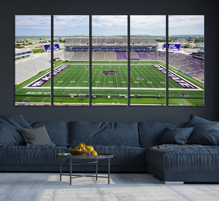 KState Wildcats Football Team Print - Manhattan Bill Snyder Family Football Stadium Wall Art Canvas Print