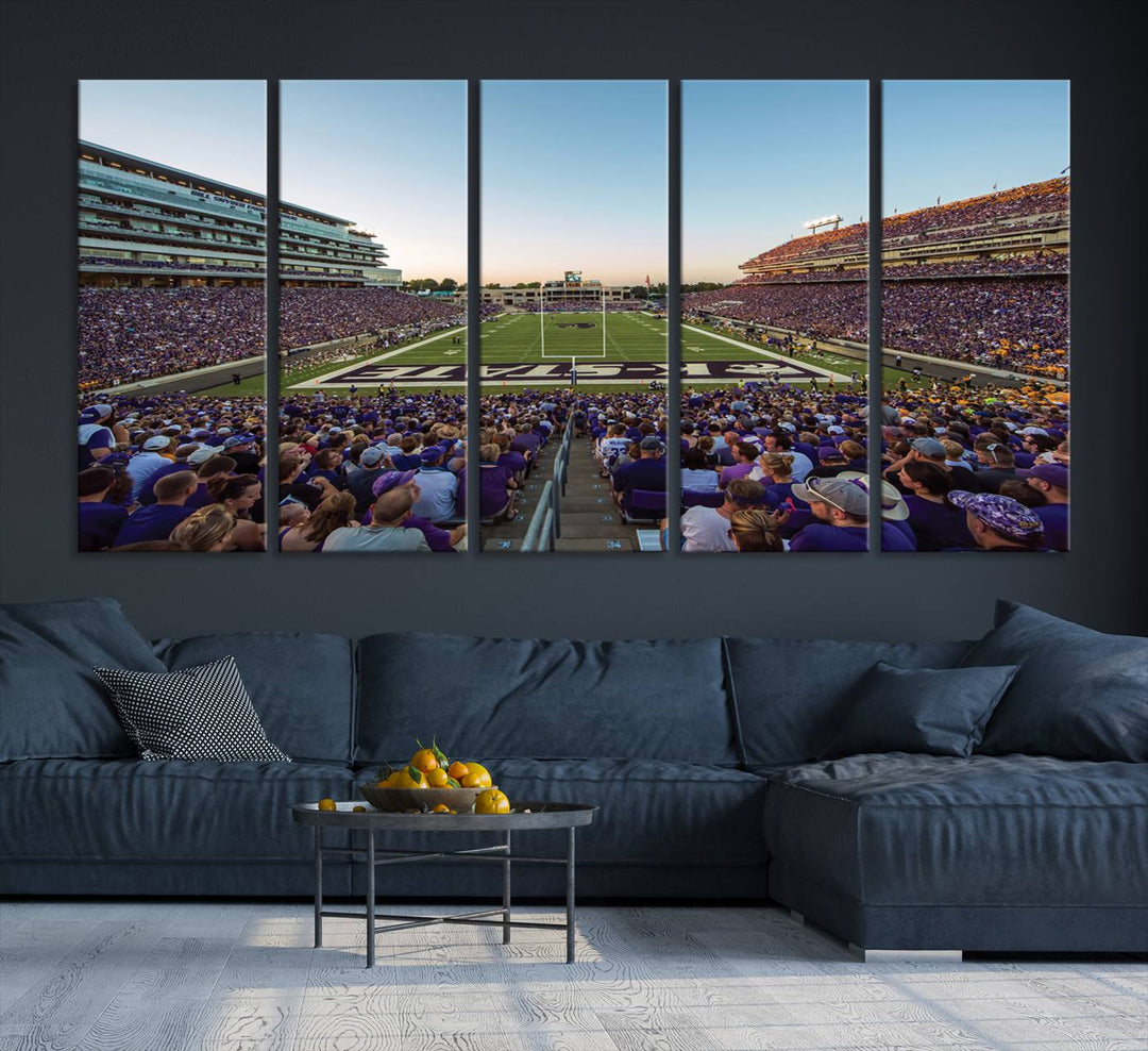 Kansas State University Wildcats Football Team Print - Manhattan Bill Snyder Family Football Stadium Wall Art Canvas Print