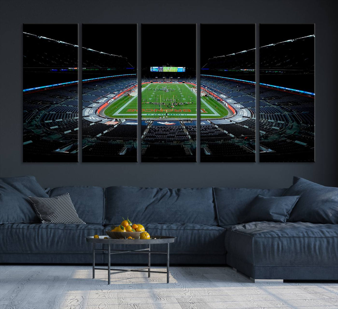 Denver Broncos Football Team Print - Denver Empower Field at Mile High Stadium Wall Art Canvas Print