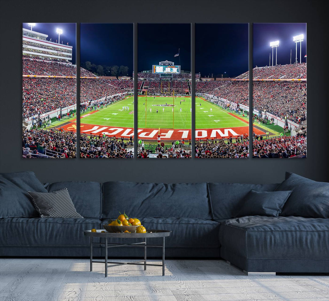 Wolfpack Football Team Print - Raleigh Carter-Finley Stadium Wall Art Canvas Print