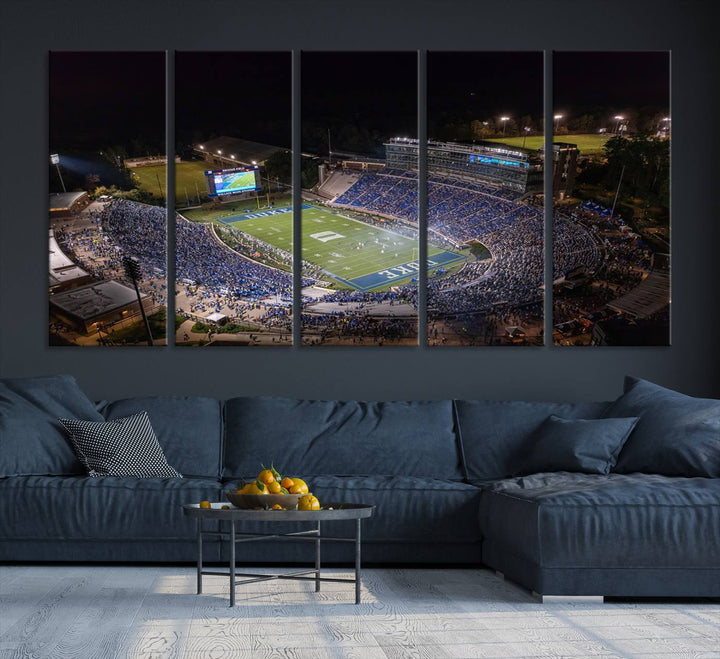 Duke University Blue Devils Football Team Print - Durham Wallace Wade Stadium Wall Art Canvas Print