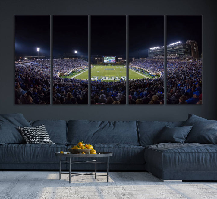 Duke University Blue Devils Football Team Print - Durham Wallace Wade Stadium Wall Art Canvas Print