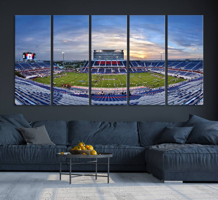 Florida Atlantic University Owls Football Team Print - Boca Raton FAU Stadium Wall Art Canvas Print