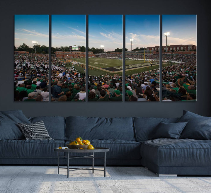 University of Charlotte 49ers Football Team Print - Charlotte Jerry Richardson Stadium Wall Art Canvas Print