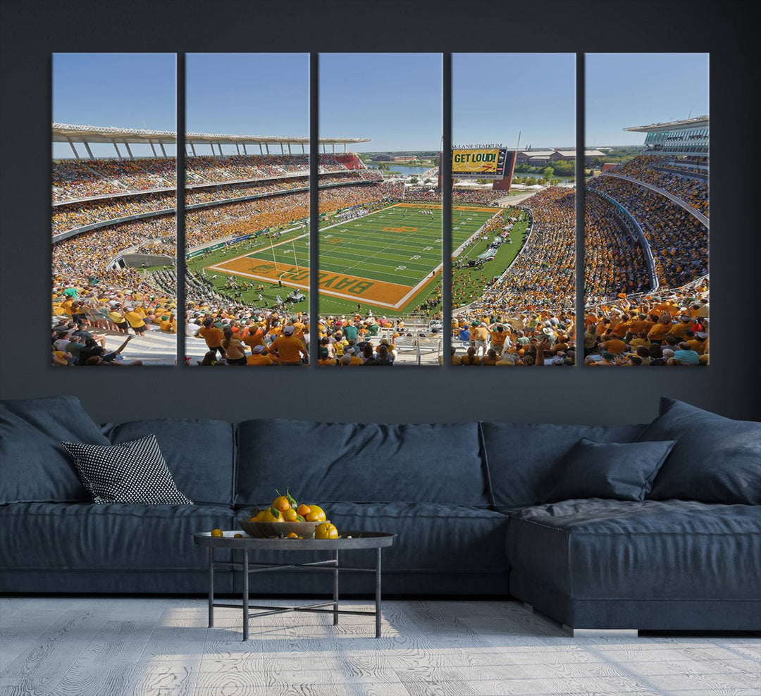 Baylor University Bears Football Team Print - Waco McLane Stadium Wall Art Canvas Print