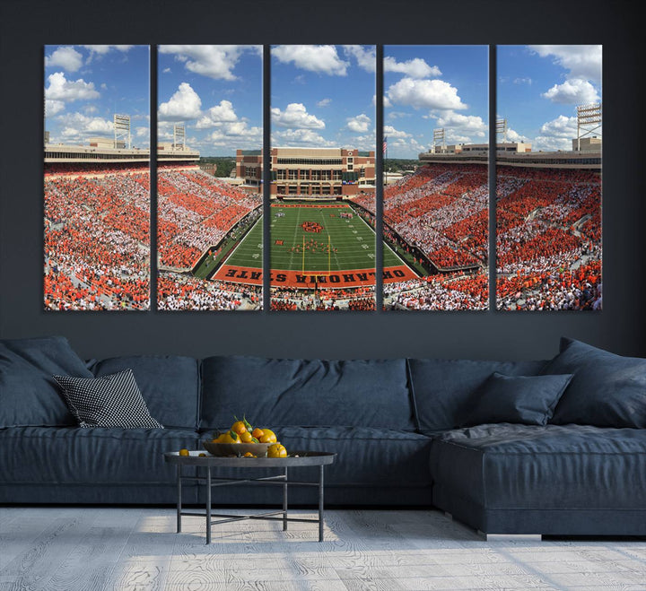 Oklahoma State Cowboys Football Team Print - Stillwater Boone Pickens Stadium Wall Art Canvas Print