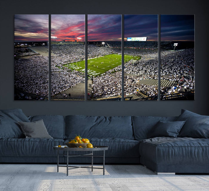 Penn State Nittany Lions Football Team Print - University Park Beaver Stadium Wall Art Canvas Print