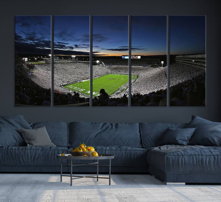 Penn State Nittany Lions Football Team Print - University Park Beaver Stadium Wall Art Canvas Print