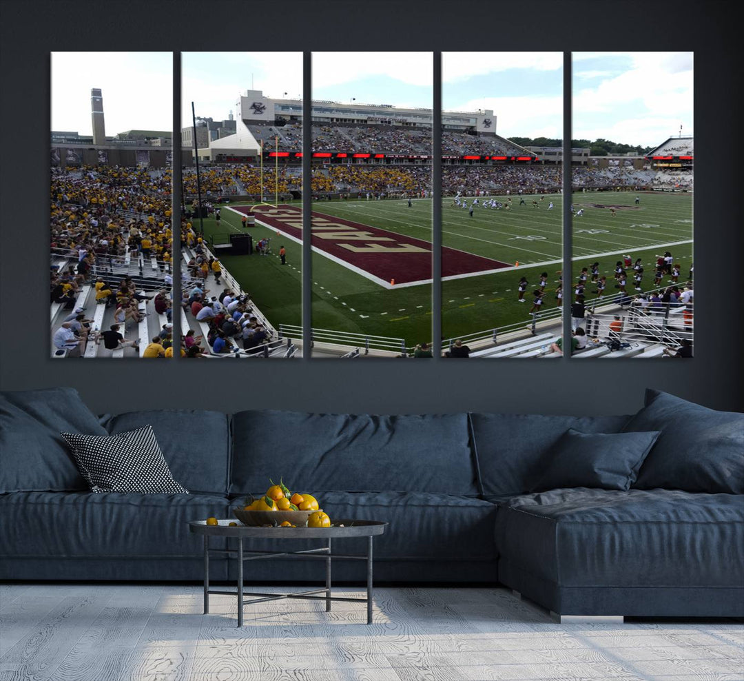 Boston College Eagles Football Team Print - Boston Alumni Stadium Wall Art Canvas Print