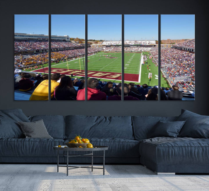 Boston College Eagles Football Team Print - Boston Alumni Stadium Wall Art Canvas Print