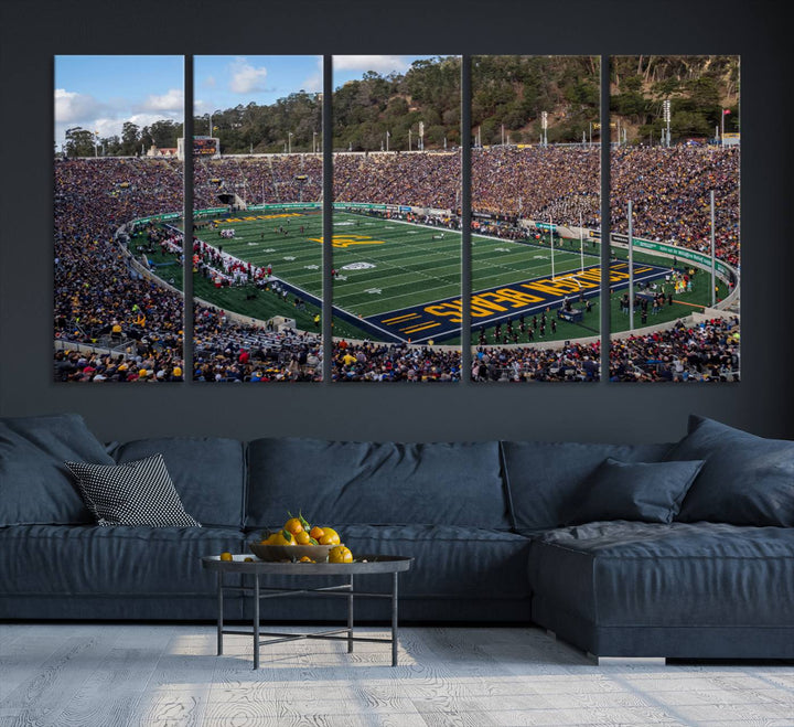 University of California Golden Bears Football Team Print - Berkeley California Memorial Stadium Wall Art Canvas Print