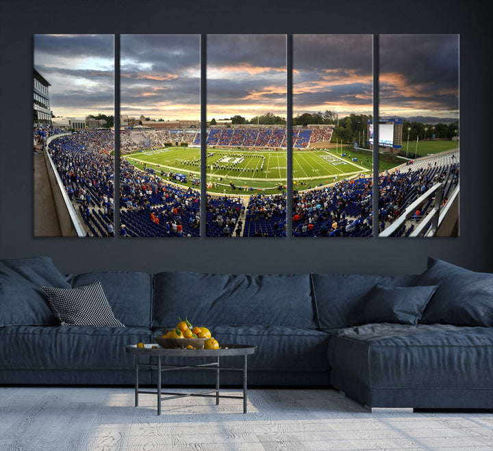 Duke University Blue Devils Football Team Print - Durham Wallace Wade Stadium Wall Art Canvas Print