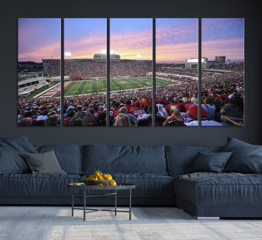 Indiana University Hoosiers Football Team Print - Bloomington Memorial Stadium Wall Art Canvas Print