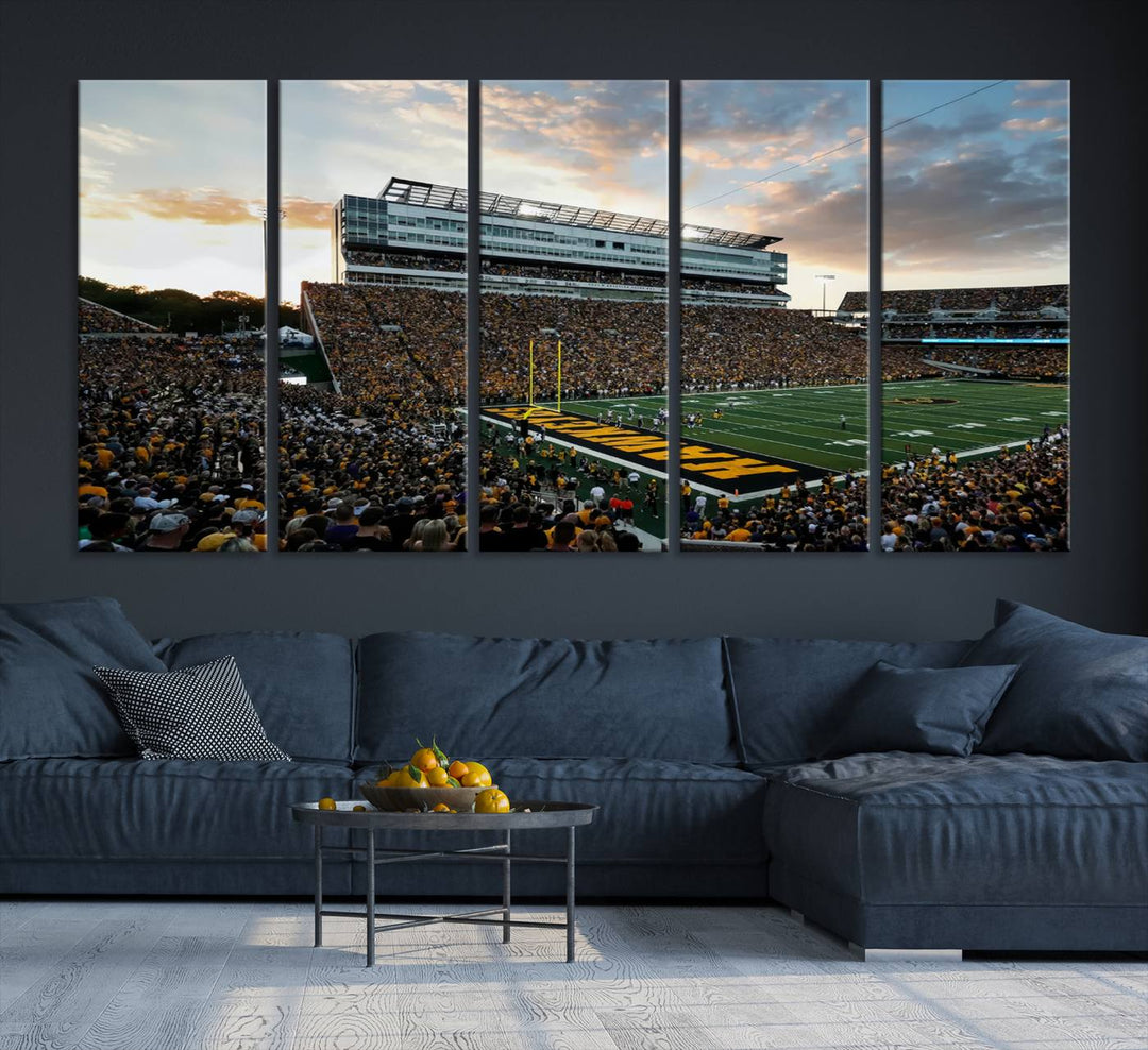 Iowa University Hawkeyes Football Team Print - Iowa City Kinnick Stadium Wall Art Canvas Print