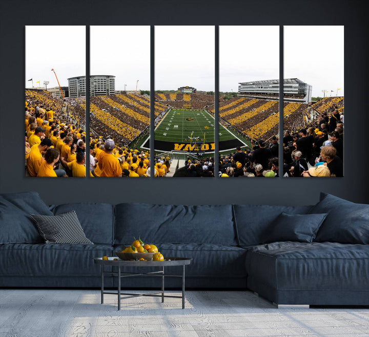 Iowa University Hawkeyes Football Team Print - Iowa City Kinnick Stadium Wall Art Canvas Print