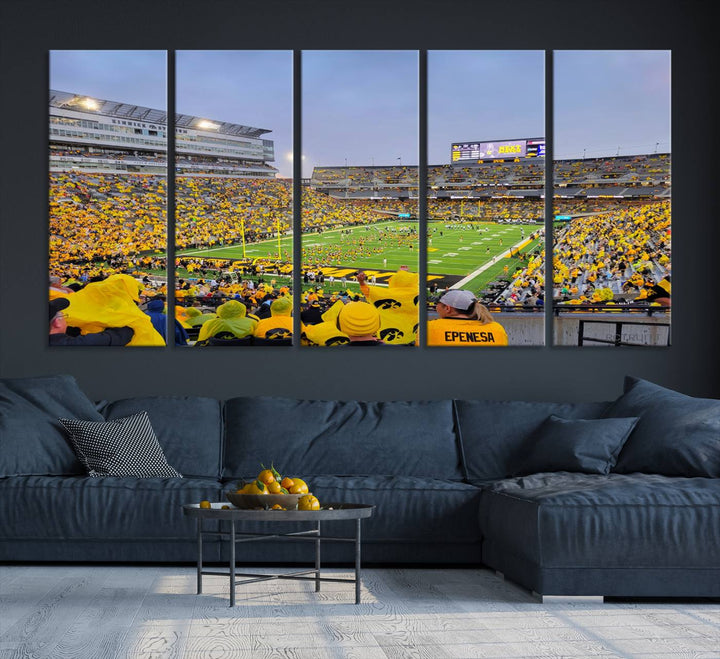 Iowa University Hawkeyes Football Team Print - Iowa City Kinnick Stadium Wall Art Canvas Print