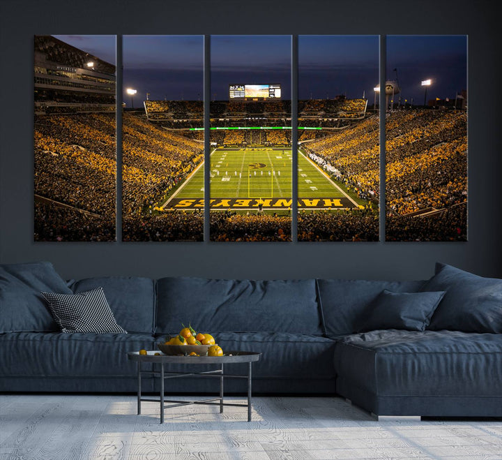 Iowa University Hawkeyes Football Team Print - Iowa City Kinnick Stadium Wall Art Canvas Print