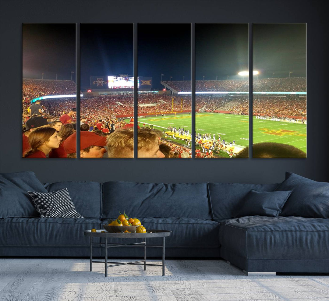 Iowa State University Cyclones Football Team Print - Jack Trice Stadium Ames Wall Art Canvas Print