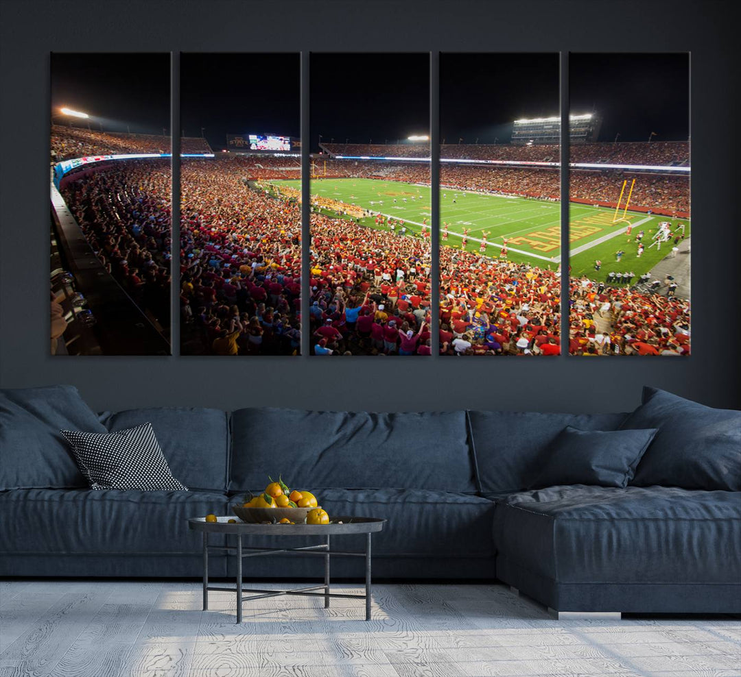 Iowa State University Cyclones Football Team Print - Ames Jack Trice Stadium Wall Art Canvas Print