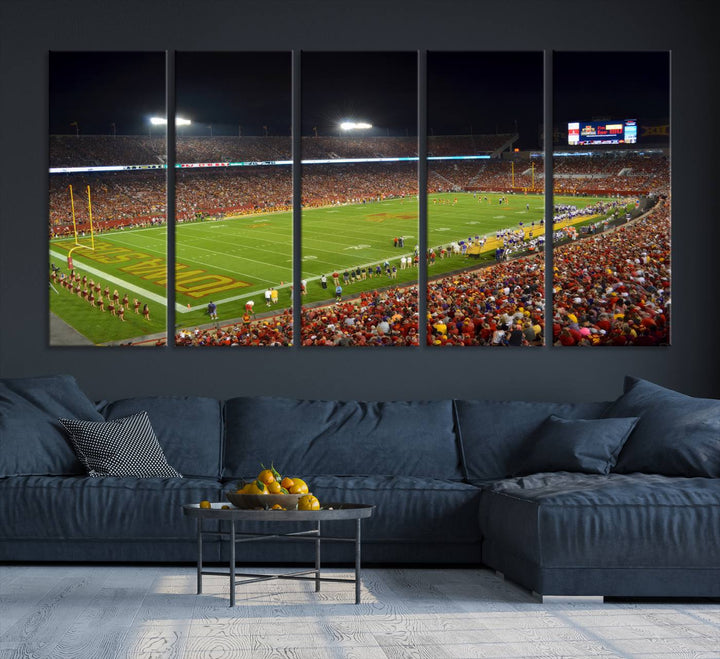 Iowa State University Cyclones Football Team Print - Ames Jack Trice Stadium Wall Art Canvas Print