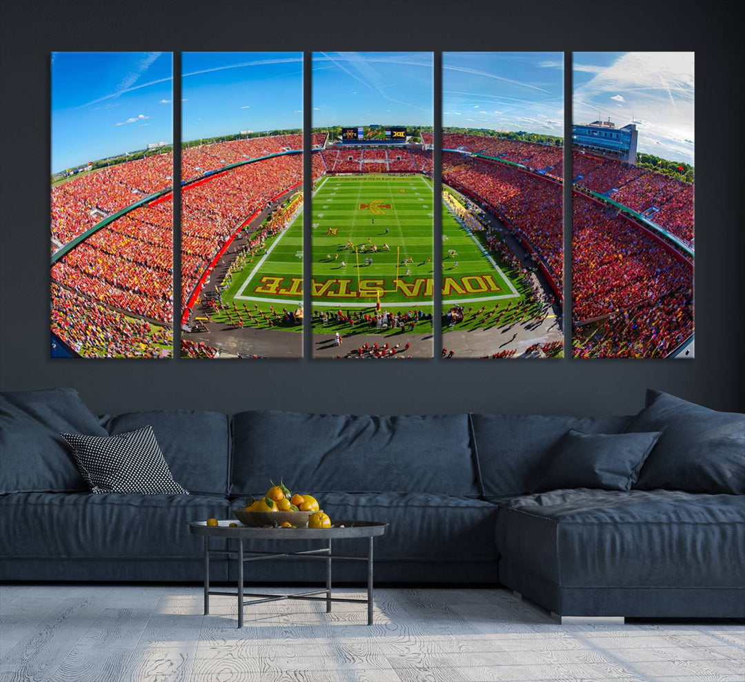 Iowa State University Cyclones Football Team Print - Ames Jack Trice Stadium Wall Art Canvas Print