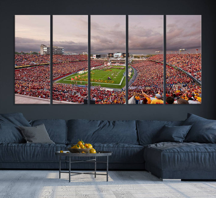 Iowa State University Cyclones Football Team Print - Ames Jack Trice Stadium Wall Art Canvas Print