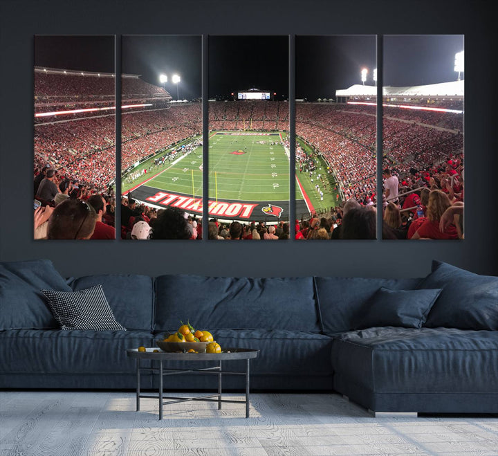 University of Louisville Cardinals Football Team Print - Louisville Cardinal Stadium Wall Art Canvas Print