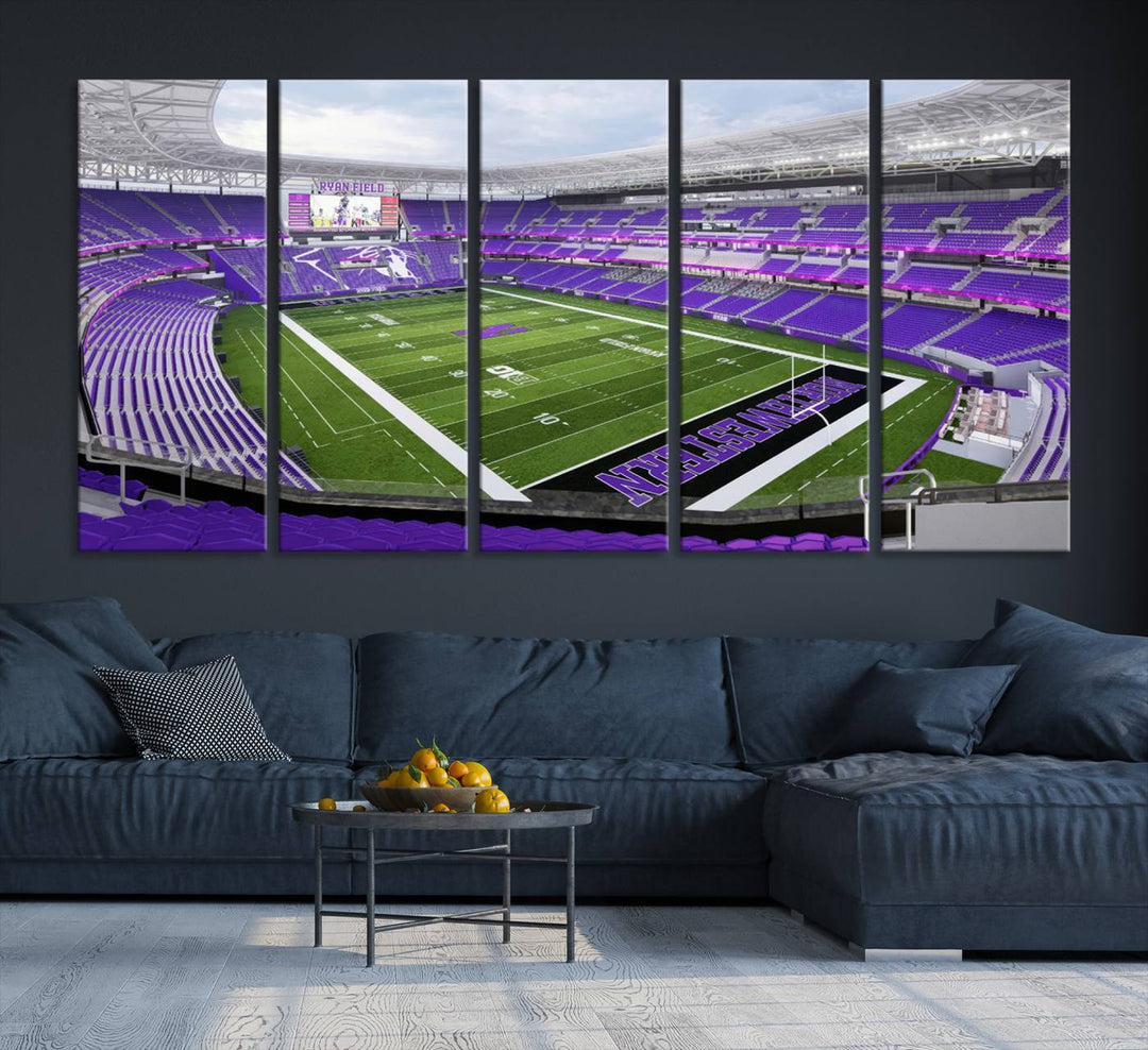 Northwestern University Wildcats Football Team Print - Evanston Ryan Field Wall Art Canvas Print