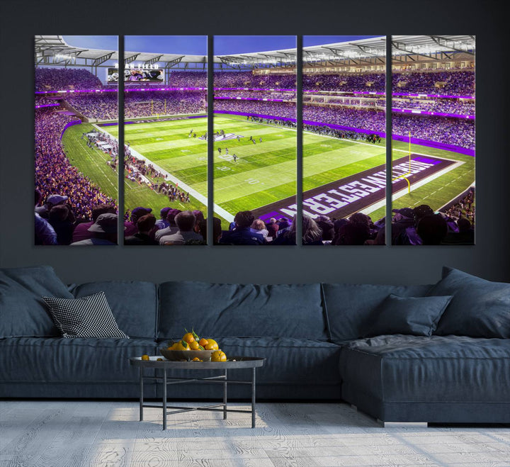 Northwestern University Wildcats Football Team Print - Evanston Ryan Field Wall Art Canvas Print