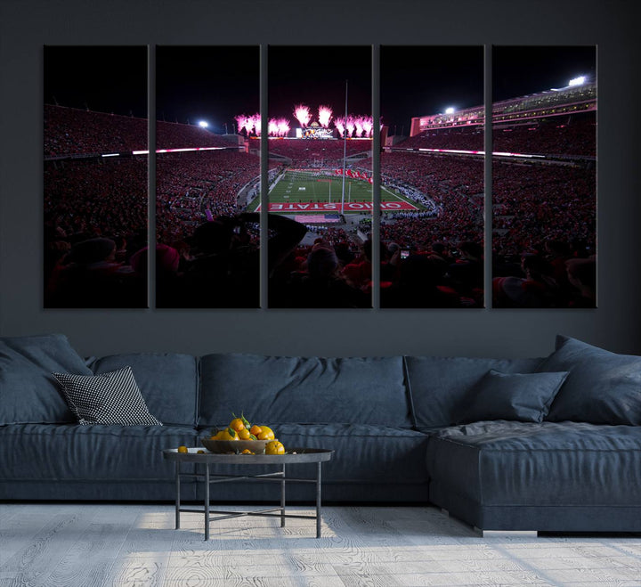 Ohio State University Buckeyes Football Team Print - Columbus Ohio Stadium Wall Art Canvas Print