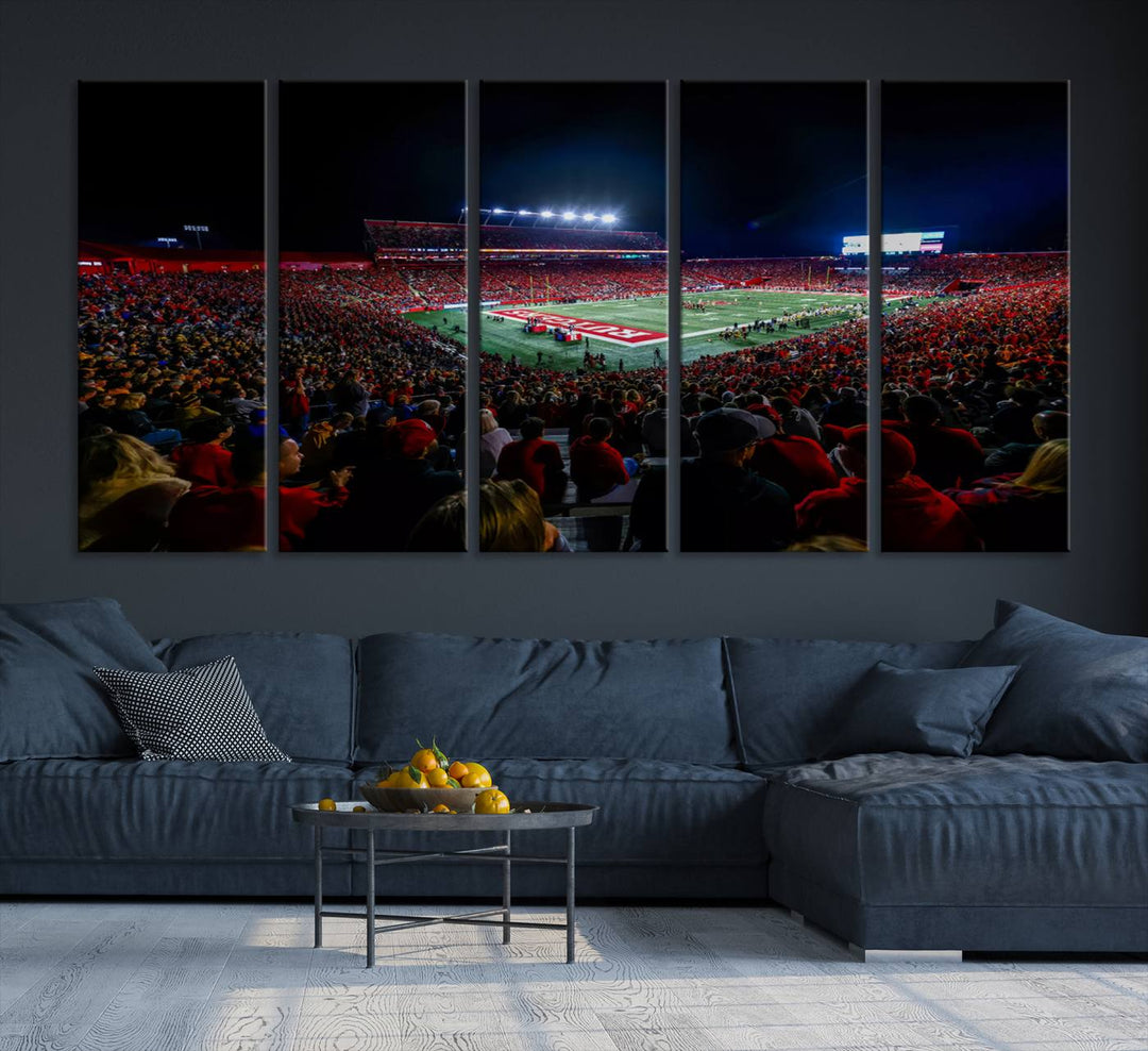 Rutgers Scarlet Knights Football Team Print - SHI Stadium, Piscataway Wall Art Canvas Print