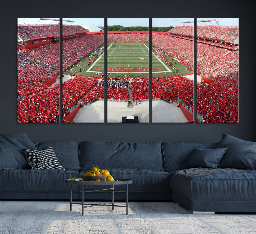 Rutgers Scarlet Knights Football Team Print - Piscataway SHI Stadium Wall Art Canvas Print