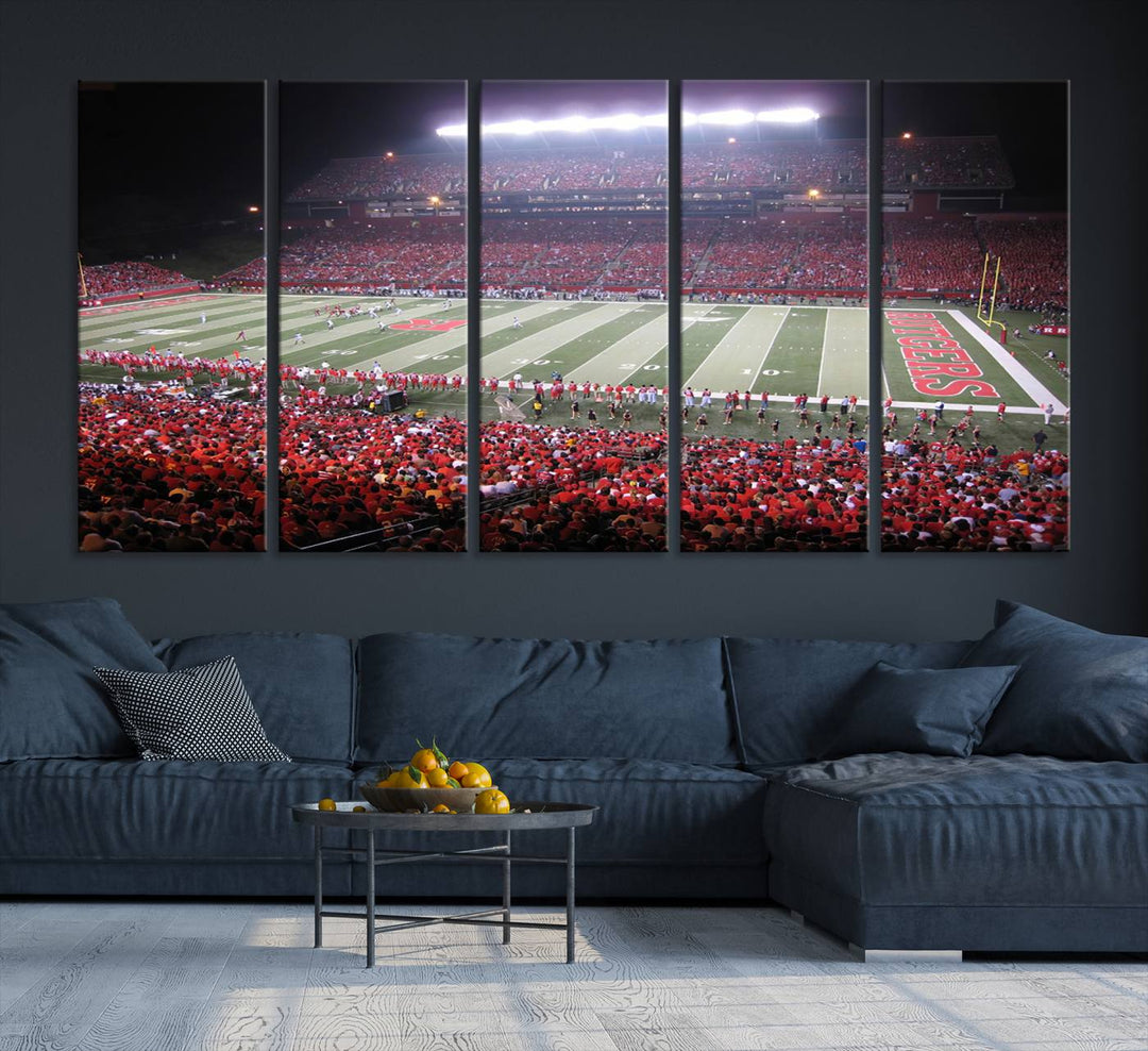 Rutgers University Scarlet Knights Football Team Print - Piscataway SHI Stadium Wall Art Canvas Print