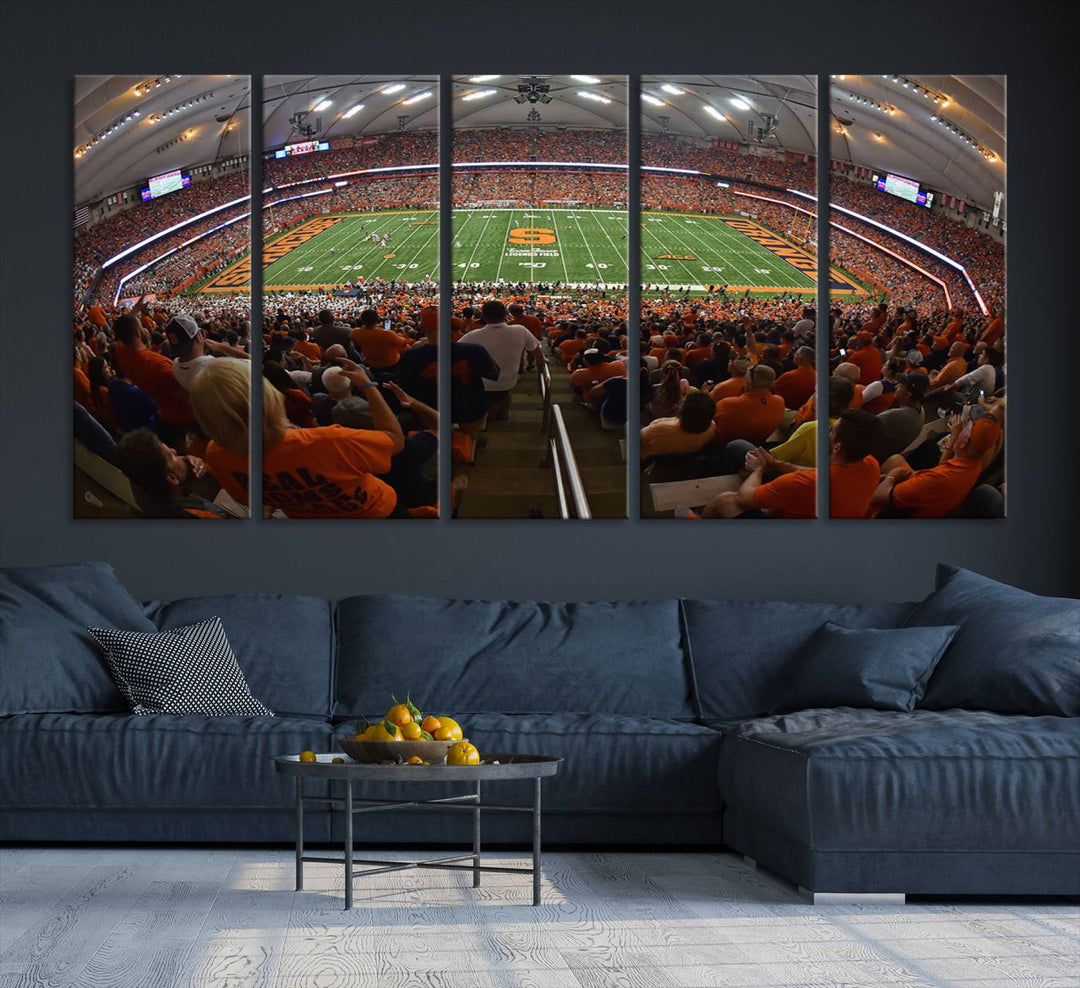 Syracuse University Orange Football Team Print - Syracuse JMA Wireless Dome Wall Art Canvas Print