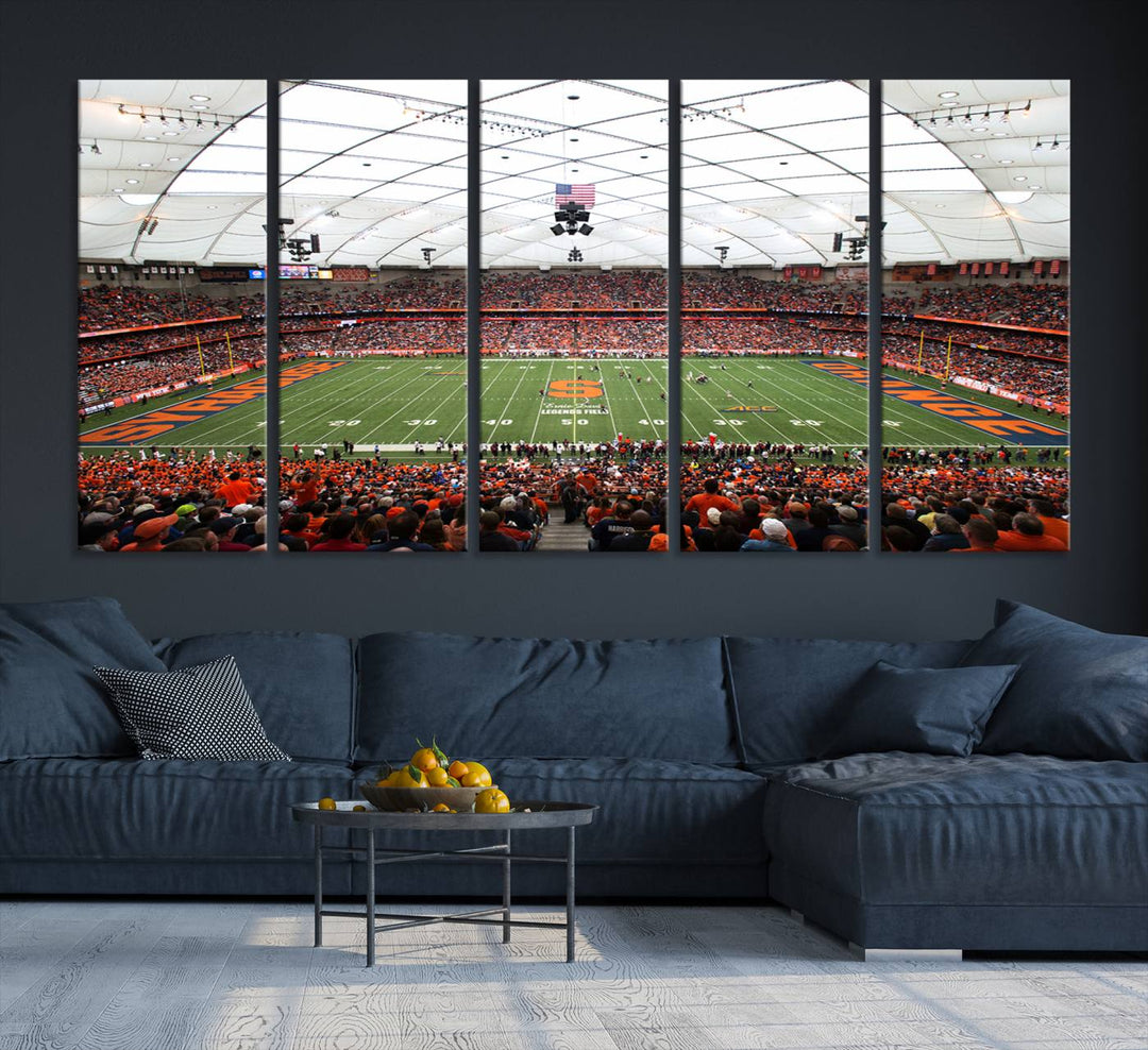 Syracuse University Orange Football Team Print - Syracuse JMA Wireless Dome Wall Art Canvas Print.