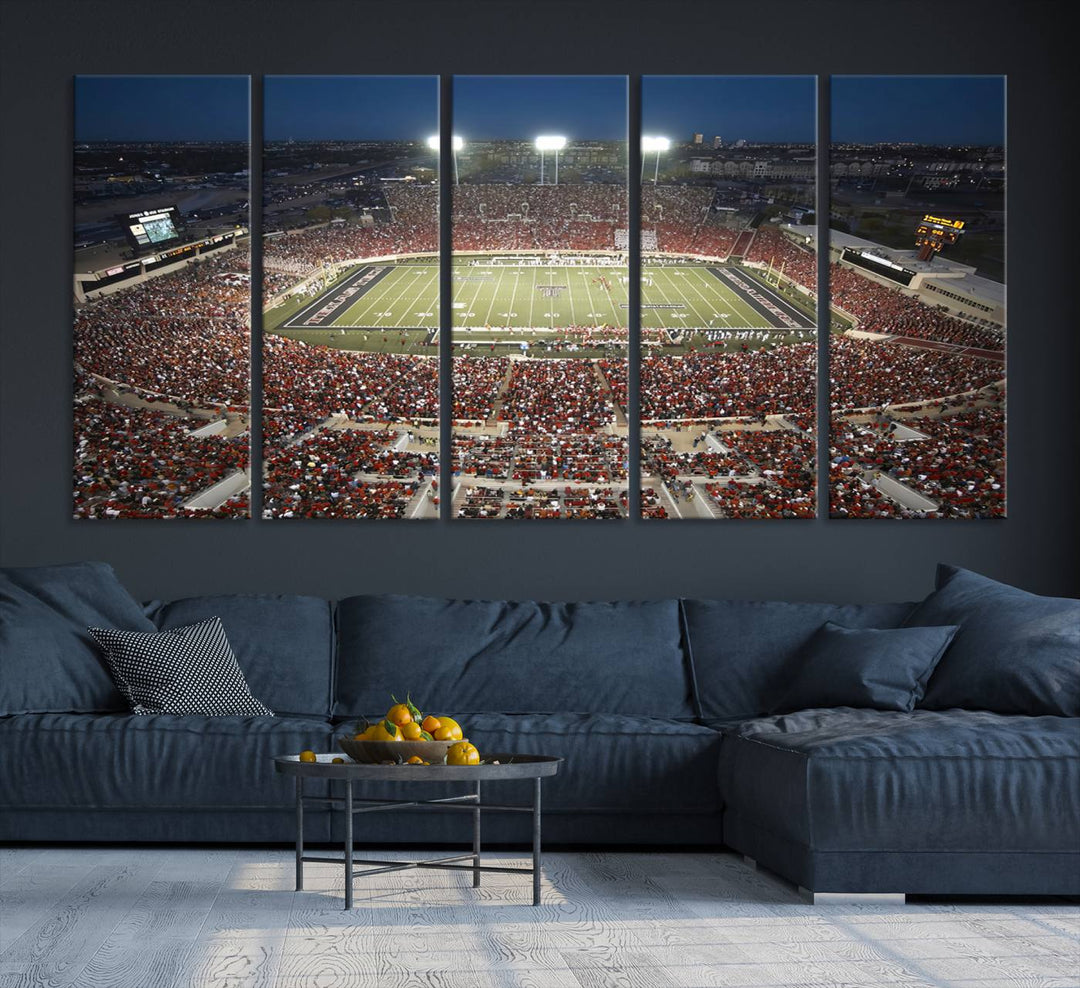 Texas Tech Red Raiders Football Team Print - Lubbock Jones AT&T Stadium Wall Art Canvas Print