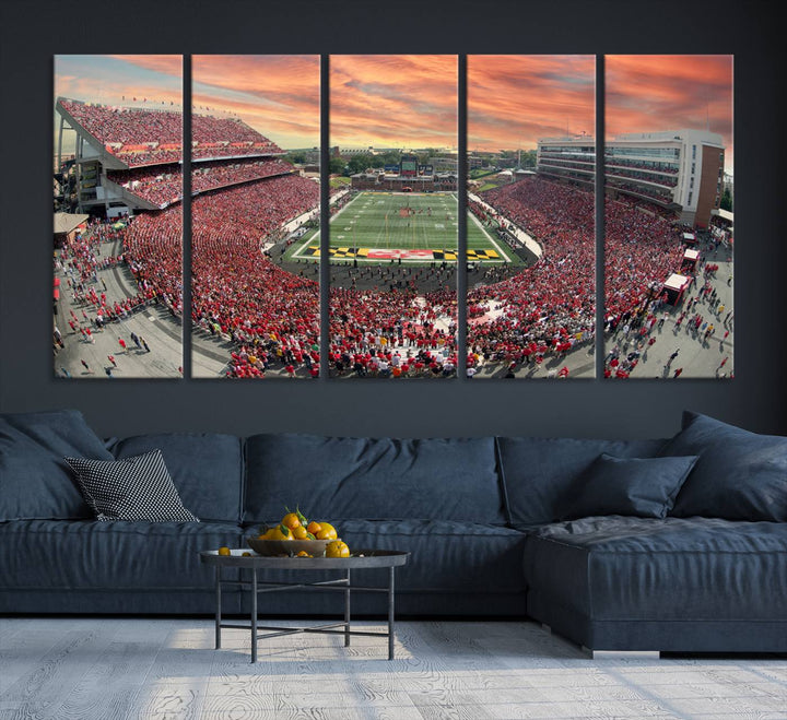 University of Maryland Terrapins Football Team Print - College Park SECU Stadium Wall Art Canvas Print