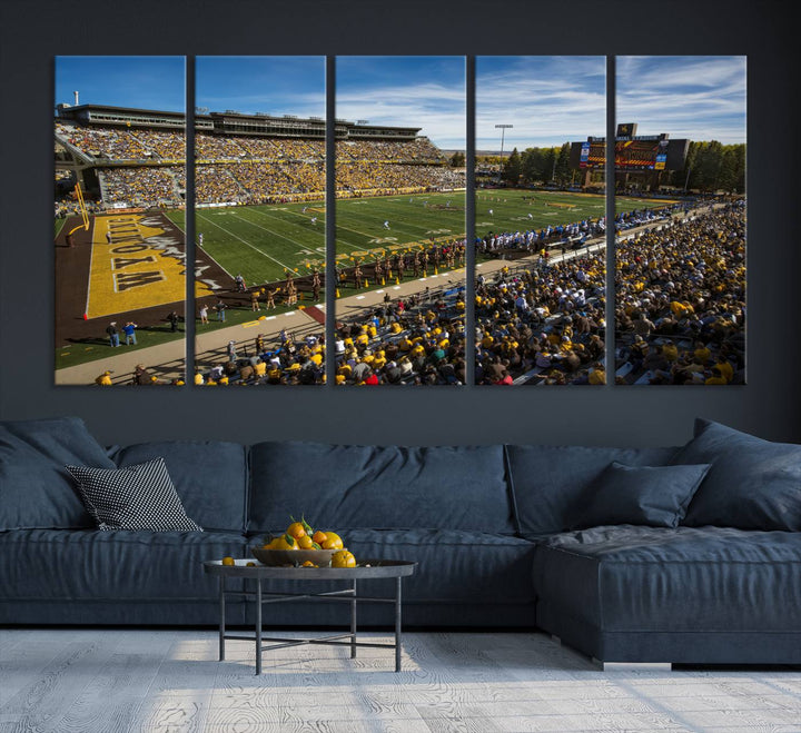 University of Wyoming Cowboys Football Team Print - Laramie Jonah Field at War Memorial Stadium Wall Art Canvas Print