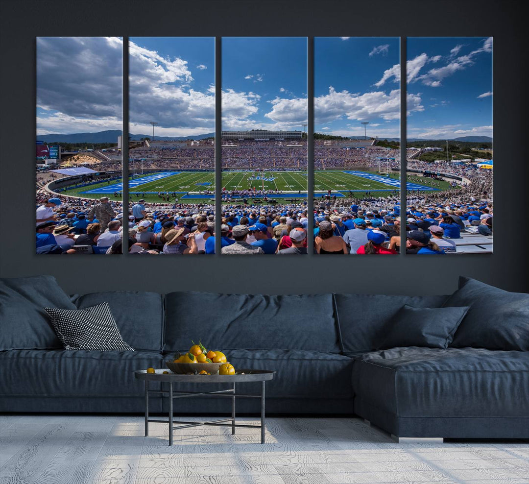 Air Force Falcons Football Team Print - Colorado Springs Falcon Stadium Wall Art Canvas Print