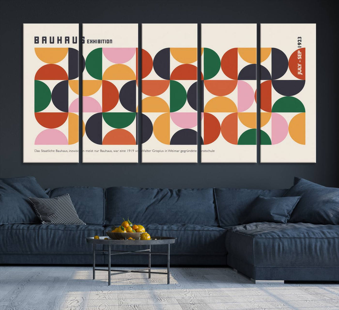 Bauhaus Exhibition 1923 Poster | Geometric Abstract Wall Art | Ready to Hang | Retro Art Print for Modern and Mid-Century Home Decor