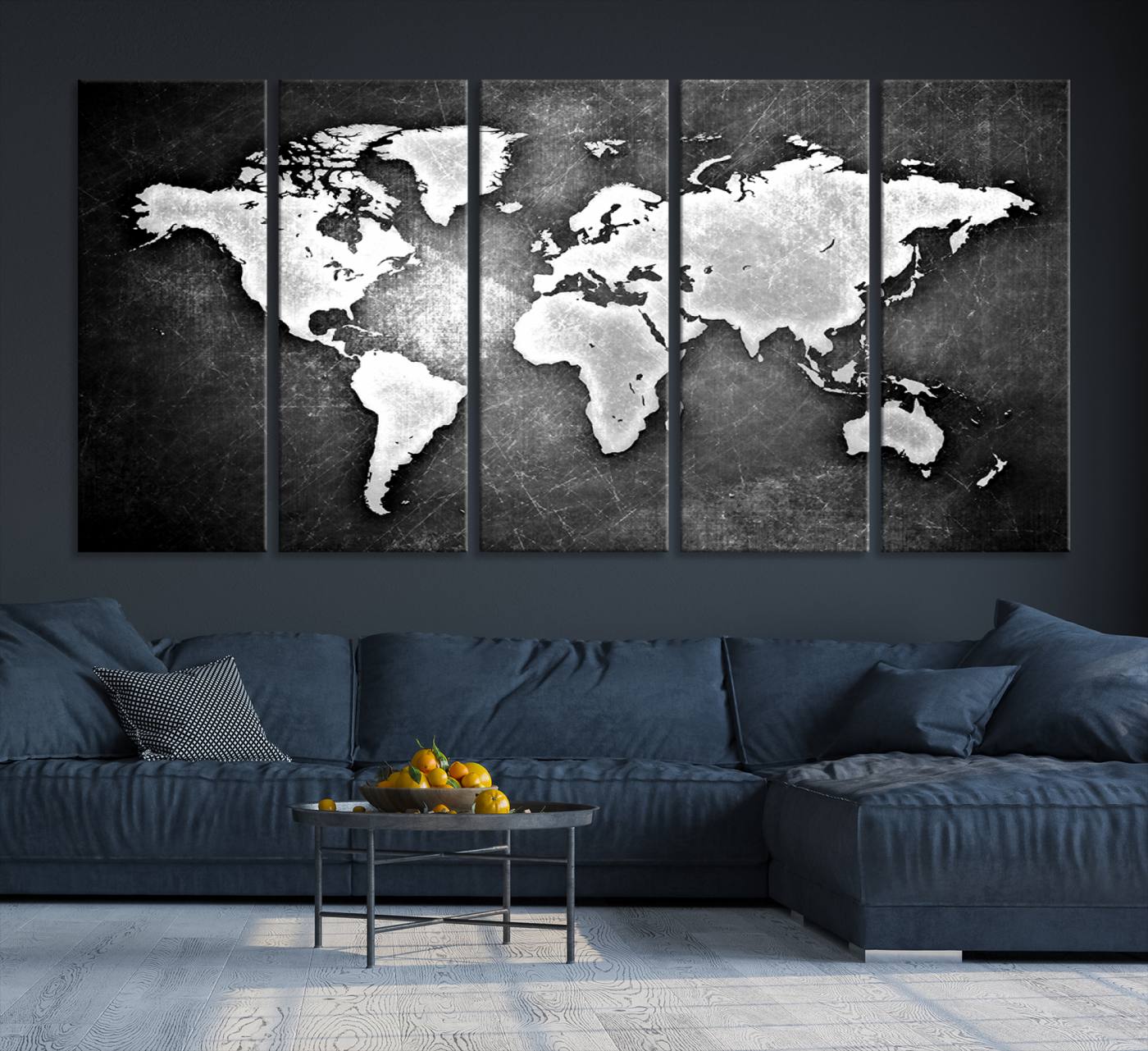 34390-MGV-CV-36X24-World Map Wall Art Canvas Print – Framed Wall Art for Anniversary Gift or Home Adventure Decor