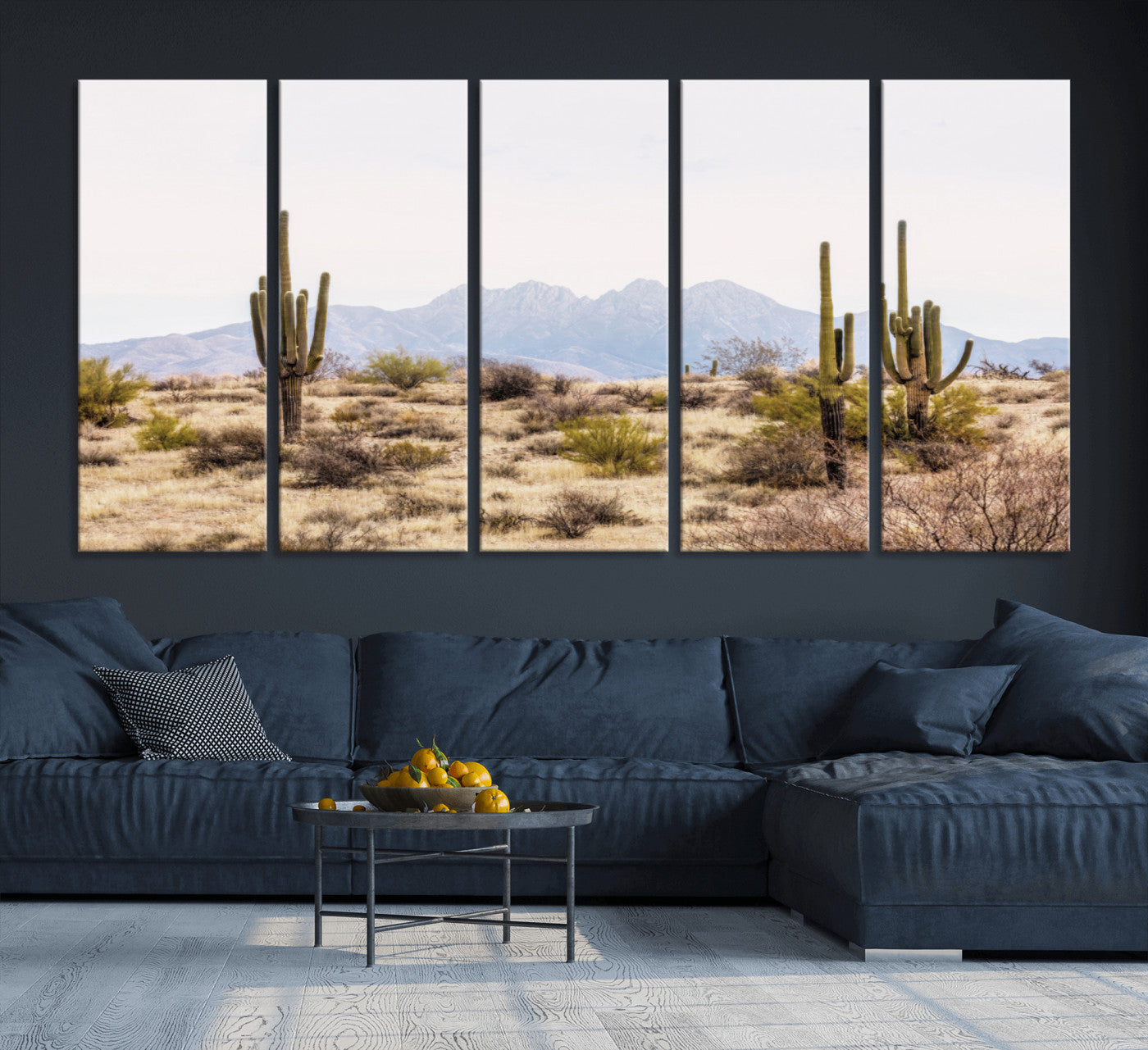 97436-MGV-CV-36X24-Arizona Desert Wall Art Print | Arizona Desert Canvas Print with Saguaro Cacti | Southwestern Landscape Wall Art | Framed Farmhouse Decor