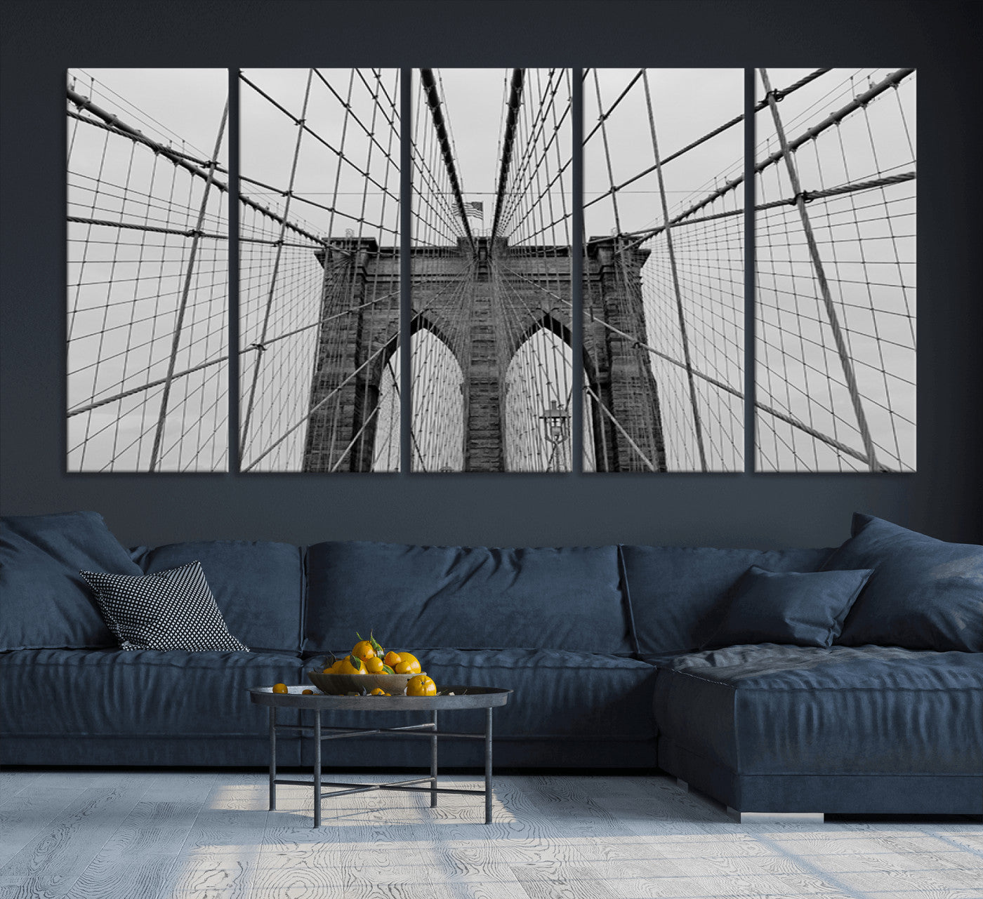 31341-MGV-CV-36X24-Large Brooklyn Bridge Wall Art Canvas Print