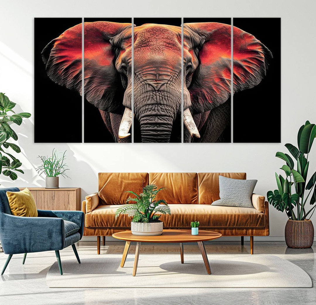 Elephant Wall Art Canvas Print, perfect for animal lovers.