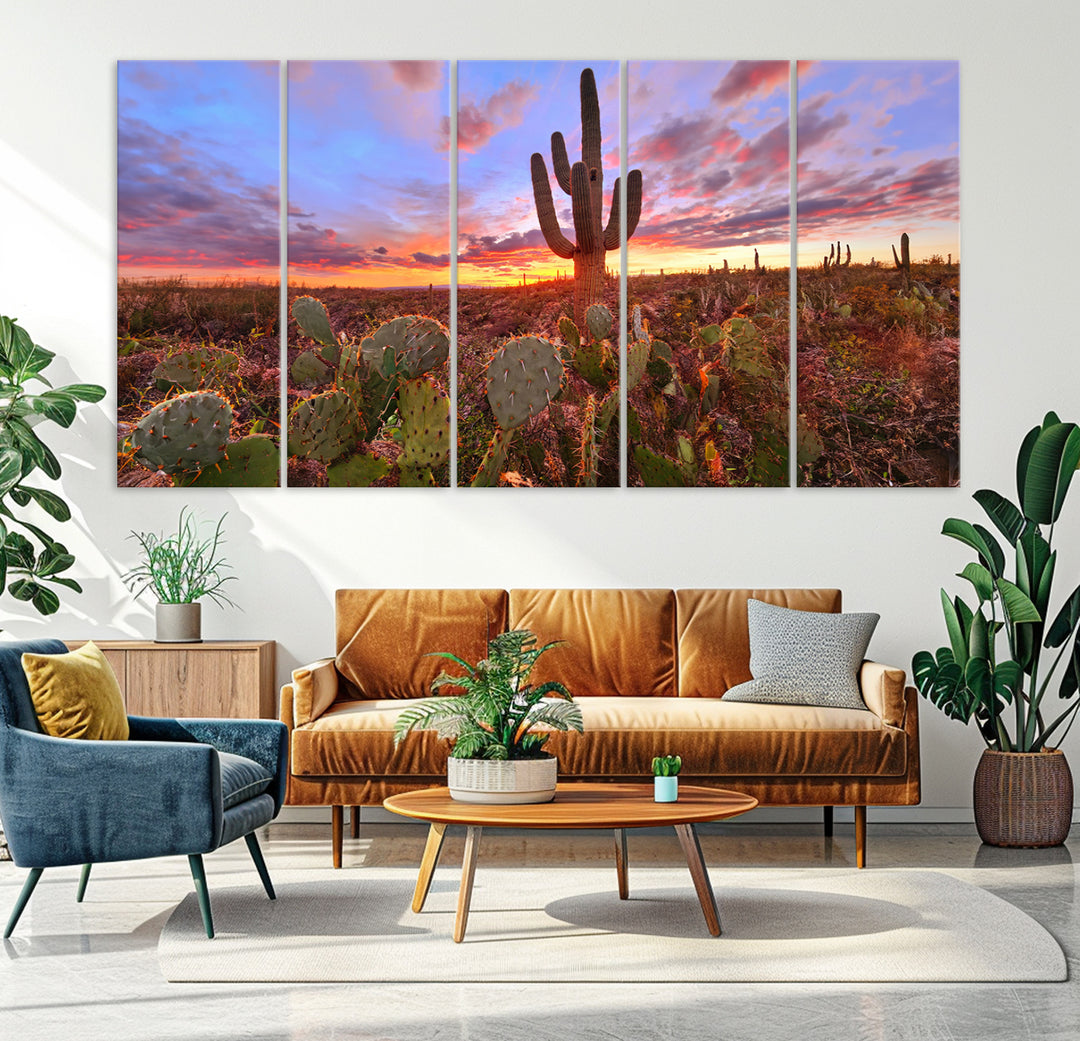 Arizona Desert Sunset Wall Art Canvas Print