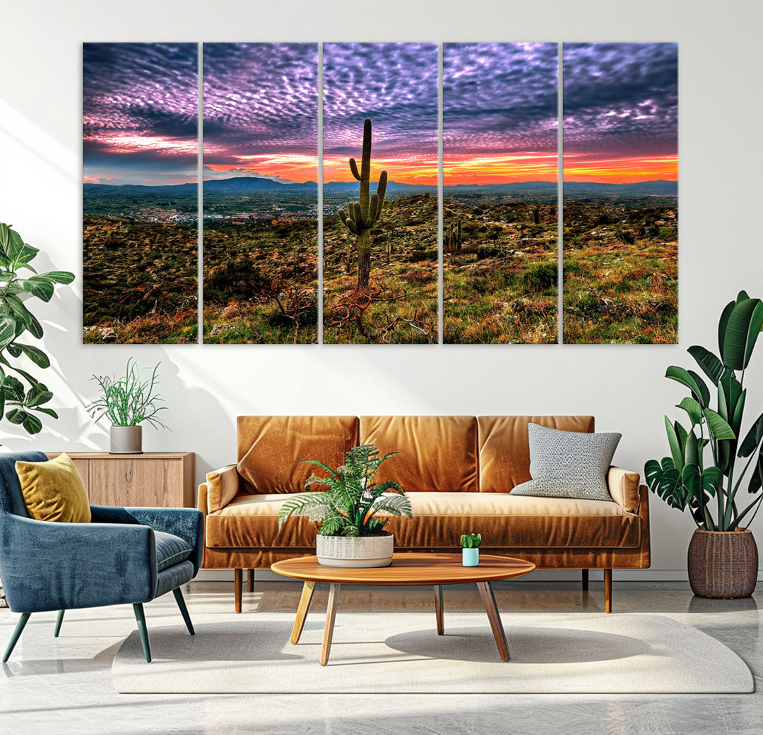 Arizona Desert Sunset Wall Art Canvas Print, Phoenix Wall Art Print